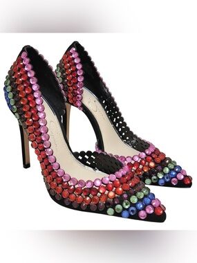 Rhinestone Rainbow Pride Heels- Size 10 NWT Jessica Simpson